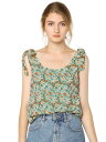Allegra K ノースリーブ ブラウス 花柄 タンクトップ トップス カジュアル 夏 レディース