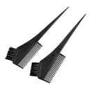 uxcell ヘアダイブラシ ブラシ&コーム 着色ブラシ サロン くし 染毛剤 ブラックハンドル 両面 2本入り(4)