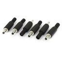 uxcell DC電源プラグジャック アダプター ブラック プラスチック 1.3mm x 3.5mm オス 6個入り