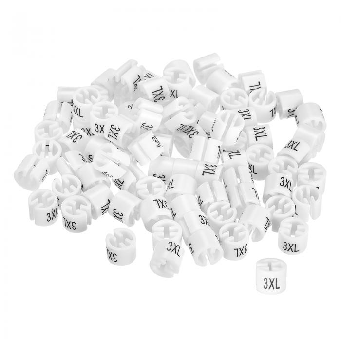 uxcell 160個の洋服ハンガーマーカー 3XLサイズタグ 3.5mmロッド用のガーメントサイズハンガークリップ 洋服ハンガーのカラーコーディングラベル ホ...