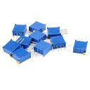 uxcell トリミングポテンショメータ 10Kオーム 3296W 3ピン 可変抵抗器 抵抗キット アルミシェル