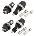 uxcell パネルマウントヒューズホルダーヒューズ プラスチックシェル 5x20mm 4個入り