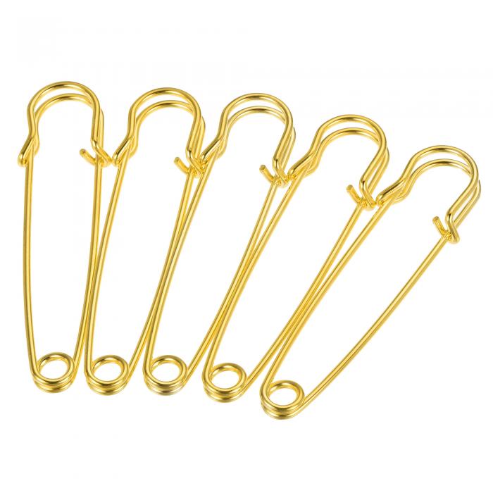 uxcell 安全ピン ラージ 金属 縫製ピン 毛布工芸 ブローチ作り用 ゴールドトーン 65x17 mm 15個