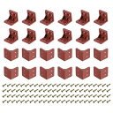 uxcell 24個 90度プラスチックコーナーブレース 27x28x27mm ナイロン棚直角ブ ラケット ネジ付き キャビネット 食器棚用 (レッド茶色)
