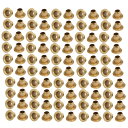 uxcell ナットリベット ゴールドトーン 真ちゅうメッキ金属 M2.5 x 2.5mm アイレットリベット 100個入り