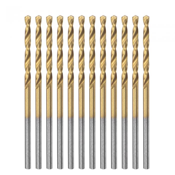 uxcell ストレートシャンクドリル ツイストビット HSSツイストドリルビット 完全に地面 チタンメッキ 1.7mmドリル径 43 mm長さ 20mmドリルビット長さ 12本入り