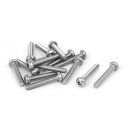uxcell M4x25mm ナンバープレート用ボルト トルクスヘッドネジ 316ステンレススチール材質 トルクススクリューボルト 15個入り(4)
