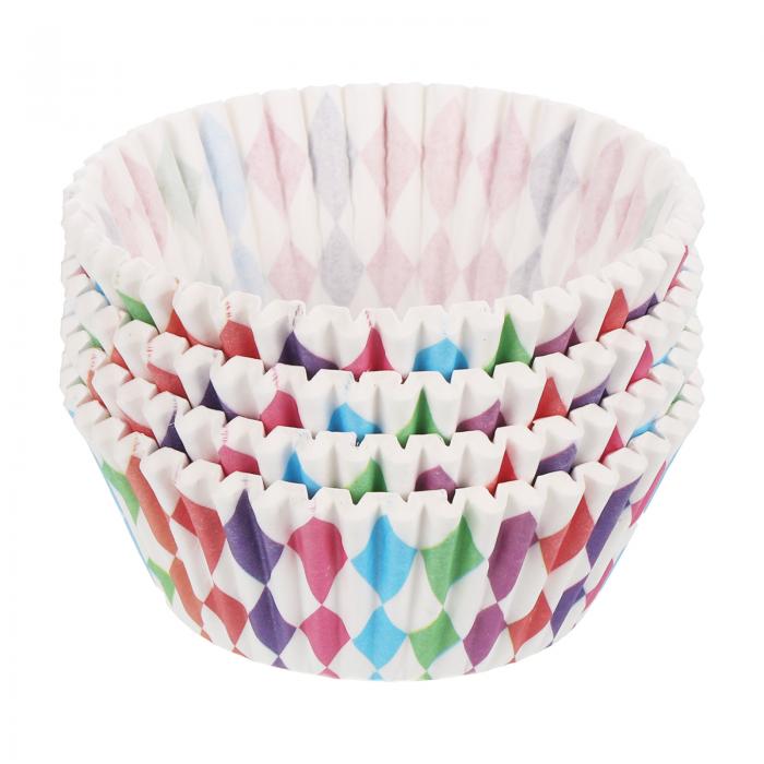 uxcell カップケーキライナー マフィン紙 ベーキングカップラッパー 標準耐油性 ベーキング カップケーキラッパー用 マルチカラー 100個