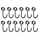uxcell 12個のパイプロッドフック ステンレス製 内径19mm/0.75インチ 調節可能なロッドクローゼットフック コートフック ワードローブに吊るすため...