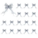 uxcell プルボウ 大きな単層リボン ギフトリボン ギフト包装 ギフトバスケット装飾 ウェディングパーティー 誕生日 花屋の包装と装飾用 シルバートーン 幅...