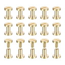 uxcell 30個入り真鍮製シカゴスクリュー 7x8mmフラットヘッドスクリューバックバインディングポストネイルスタッドリベット DIYレザークラフトベルトス...