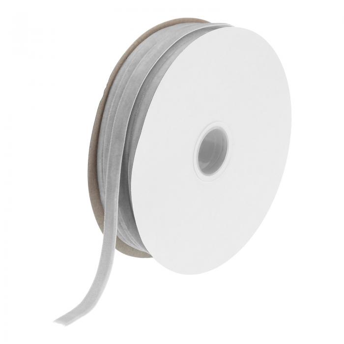 uxcell ベルベットリボンギフトラッピング 50ヤード x 3/8" ライトグレー シングルフェイスベルベット..
