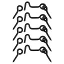 uxcell 5個セット アイラッチゲートドアスイベルフック 1.7インチ キャビンフックとアイラッチロック 木製窓ドア用 取り付け用ネジ付き 黒