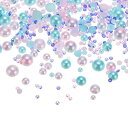 uxcell フラットバックパールとラインストーン 混合樹脂 ハーフパールラインストーン ネイル 衣類 靴 DIY 工芸品 装飾品の製作用 3 mm-10 mm...
