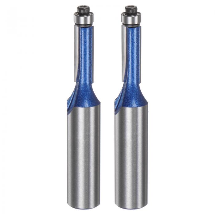 uxcell 2個セット フラッシュトリムルータービット 12mmシャンク 1/4" 直径 0.8" 切削深さ トップベア..