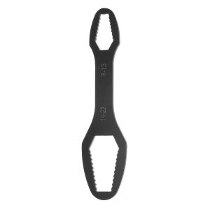 uxcell 8-22mmの両端マルチ機能ユニバーサルトルクスレンチ 厚さ0.14" 長さ6.3" 電気泳動自己締め付け調整可能ラチェットレンチ 黒