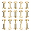 uxcell 30個入り真鍮製シカゴスクリュー 10x8mmフラットヘッドスクリューバックバインディングポストネイルスタッドリベット DIYレザークラフトベルト...
