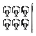 uxcell 6個入り メタルスタッズリベット 8mm Dリングボタンリベット レザークラフト用 黒