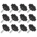 uxcell 12個入り M4 x 16mm スターノブ プラスチック製の六角形クランピングノブネジ 手で締めるための交換ノブ 傘ベースの交換ノブ