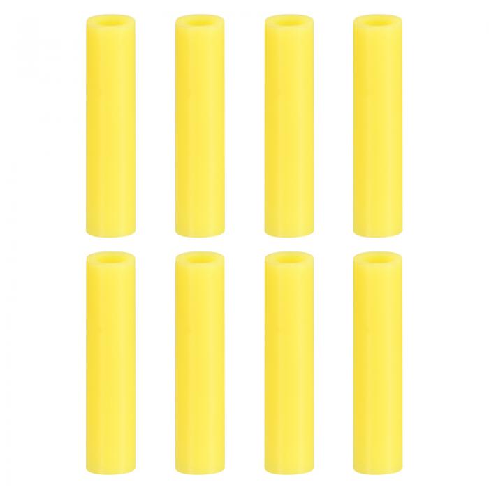 uxcell シリコンストローチップ 金属ストローカバー 再利用可能なソフトストローチップ 6 mm外径用 ステンレスストロー 8個 イエロー