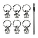 uxcell 6個 真鍮スタッズリベット 8mm 金属Dリングボタンリベット 3.5mm 革穴パンチ付き ダークグレー
