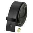 uxcell バックルヘッドなし メンズレザーベルトストラップ 1.5インチ幅 交換ストラップ スナップリベット付き(110cm L 黒)