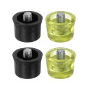 uxcell 2セットの槌交換用ヘッド 35mm/1.4"直径のダブルフェイスプラスチック&ポリウレタンマレットアクセサリー レザークラフトや木製床の取り付けに最適 黒色イエロー