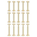 uxcell 30個入り真鍮製シカゴスクリュー 30x10mmフラットヘッドスクリューバックバインディングポストネイルスタッドリベット DIYレザークラフトベル...