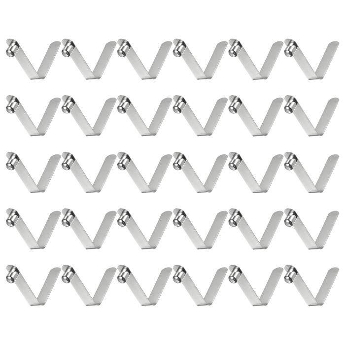 uxcell シングルボタンカヤックパドルスナップスプリングクリップ30個セット 8x10.5x49mm 65Mnスプリングスチール V字型ホローリフト伸縮ロックチューブポールクリップ テント 傘 キャンプ用