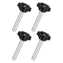 uxcell 4個セット M10 x 60mm スターノブ プラスチック製の六角形クランピングノブネジ 手で締めるための交換ノブ 傘ベースの交換ノブ