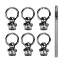 uxcell 真鍮製 スタッズリベット6個セット 直径8mm 皮革クラフト用 3.5mm 穴パンチ付き 黒
