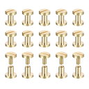 uxcell 30個入り真鍮製シカゴスクリュー 6x8mmフラットヘッドスクリューバックバインディングポストネイルスタッドリベット DIYレザークラフトベルトス...