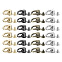 uxcell 24個セット Dリングスタッドスクリューボタン レザーDIYクラフト用の金属Dリングリベット バッグシューズアクセサリー 4色