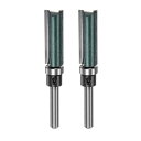 uxcell 2個セット パターンフラッシュトリムルータービット 1/4
