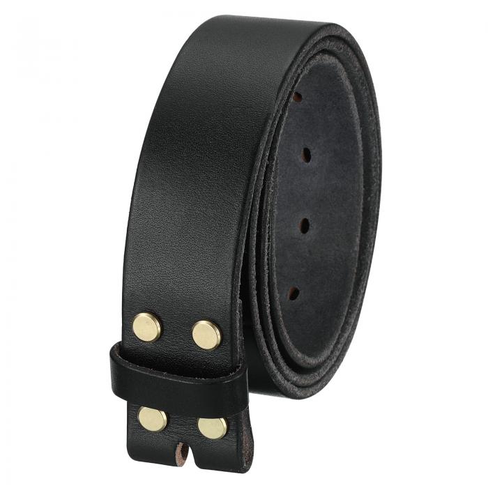 uxcell バックルヘッドなし メンズレザーベルトストラップ 1.5インチ幅 ピンバックルベルト用交換ストラップ(110cm L 黒)