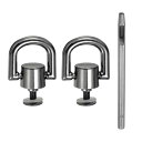 uxcell 2個入り メタルスタッズリベット 8mm Dリングボタンリベット 3.5mm レザーホールパンチ付き レザークラフト用 黒