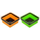 uxcell 2個セット 折りたたみ式磁気パーツトレイ スクエア形状 小型金属パーツオーガナイザー ネジ ボルト ナット ワッシャー ピンの固定に便利 オレンジ...