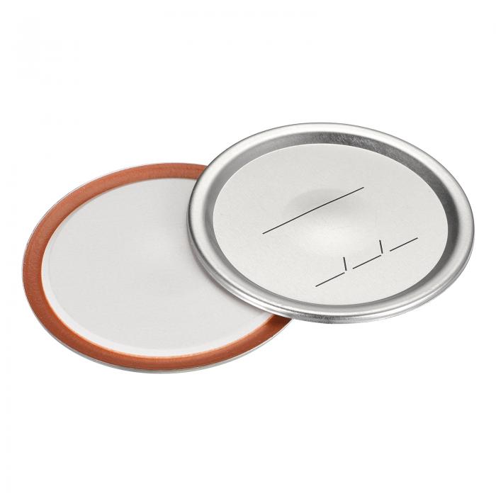 uxcell 缶詰の蓋 ブリキ製分割型 メイソンジャー蓋 広口 日付付き 漏れ防止 収納カバー適合 シルバー 2..