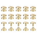 uxcell 30個入り真鍮製シカゴスクリュー 3x10mmフラットヘッドスクリューバックバインディングポストネイルスタッドリベット DIYレザークラフトベルト...