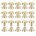 uxcell 30個入り真鍮製シカゴスクリュー 4x8mmフラットヘッドスクリューバックバインディングポストネイルスタッドリベット DIYレザークラフトベルトス...