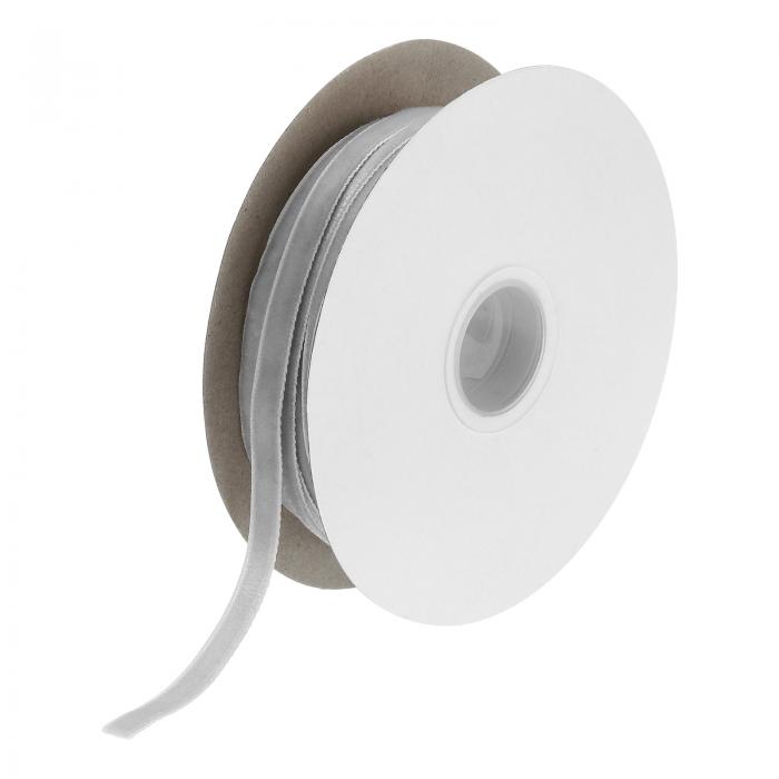 uxcell ベルベットリボンギフトラッピング 50ヤード×1/4" ライトグレー シングルフェイスベルベットリ..