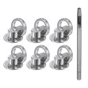 uxcell 6個入り メタルスタッズリベット 12mm Dリングボタンリベット 3.5mm レザーホールパンチ付き シルバートーン