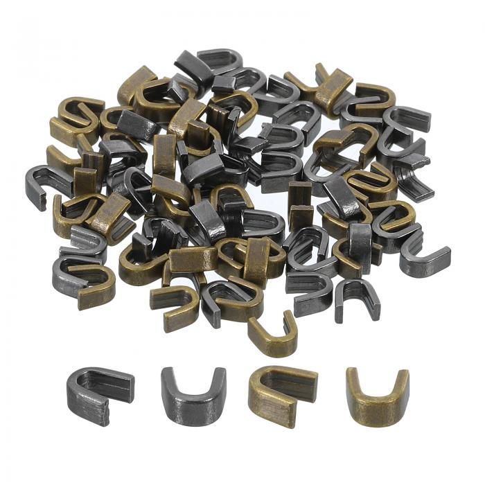 uxcell 80個のジッパースライダーリテーナー バッグ コート ジャケット用の#5 U字型トップストッパー クローズドエンドジッパーの交換 メタリック黒色&...