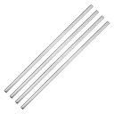 uxcell 再利用可能金属ストロー ストレート飲みストロー 4個入り ステンレススチール 266 mm x 8 mm ミルクシェイク用 飲料用 ジュース用 シルバー