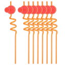 uxcell 飲みストロー PETストロー ストロー クリスマスパーティーギフト装飾用品 270x30mm オレンジ 16本入り