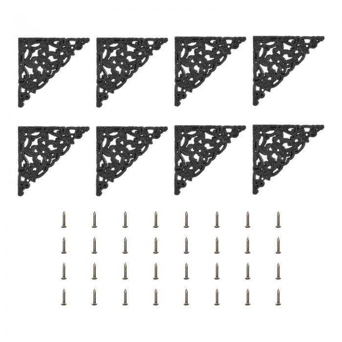 uxcell ビンテージフラットコーナーブ ラケット 装飾的 プラスチック デスクコーナープロテクター ネジ付き ボックス 食器棚 装飾 家具用 5 cm x ...