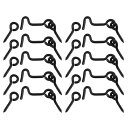 uxcell 8個セット アイラッチゲートドアスイベルフック 1.7インチ キャビンフックとアイラッチロック 木製窓ドア用 取り付け用ネジ付き 黒