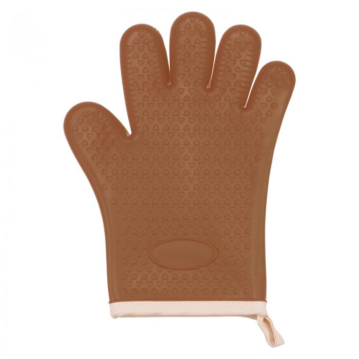 uxcell シリコンオーブンミット 耐熱 ゴム オーブン手袋 ソフトコットン裏地付き キッチンの調理とベーキング用 275x140 mm アロイオレンジ