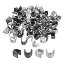 uxcell 80個のジッパースライダーリテーナー バッグ コート ジャケット用の#8 U字型トップストッパー クローズドエンドジッパーの交換 メタリック黒色&...