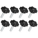 uxcell 8個入り M8 x 30mm スターノブ プラスチック製の六角形クランピングノブネジ 手で締めるための交換ノブ 傘ベースの交換ノブ